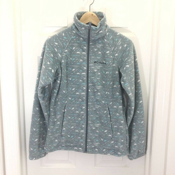 Columbia Sweaters - Columbia Women's Sawyer Rapids Grey Printed Full Zip Fleece Jacket Size XS NWT